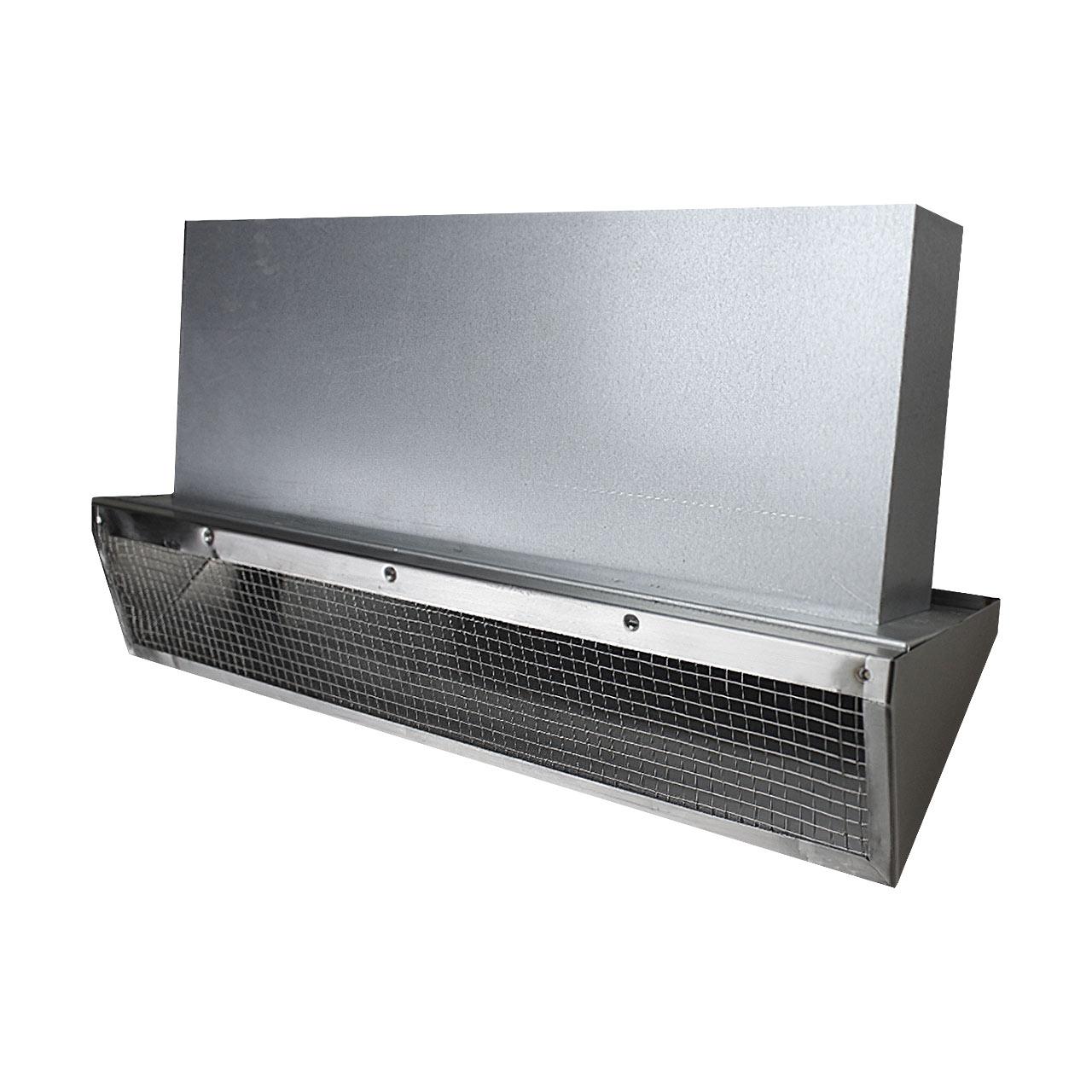 CB-tec Flachkanal 50 mm Außenluftgitterblende Edelstahl mit Wetterschutzhaube