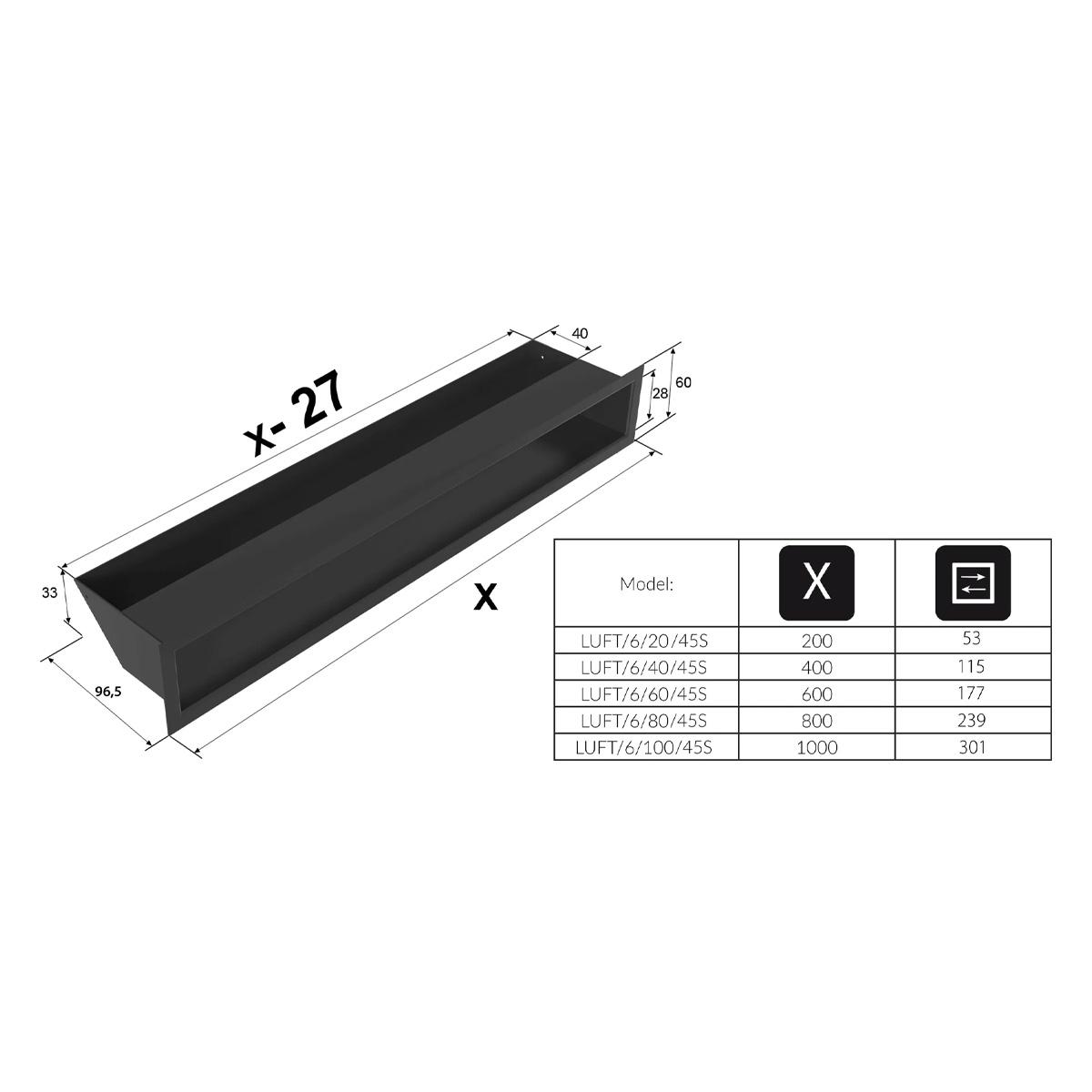 Kratki Luftleiste - Größe: 6 x 20 cm - Farbe: Weiß - Ausführung: Standard
