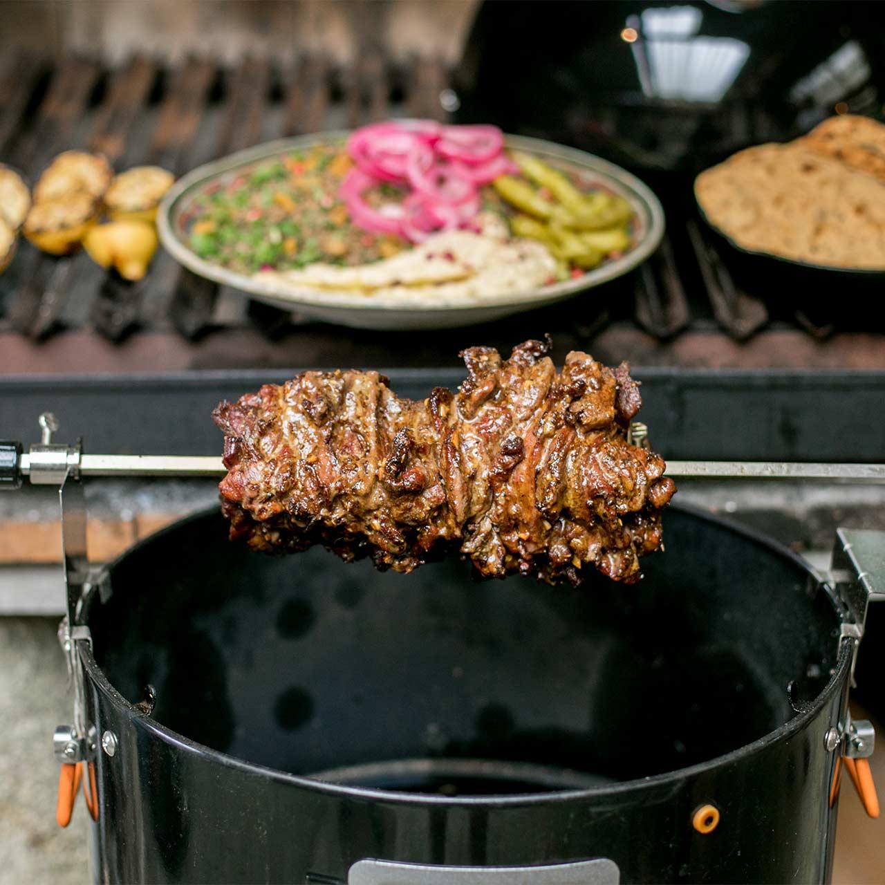Drehspieß für ProQ Ranger & Frontier BBQ Smoker, Holzkohlegrill