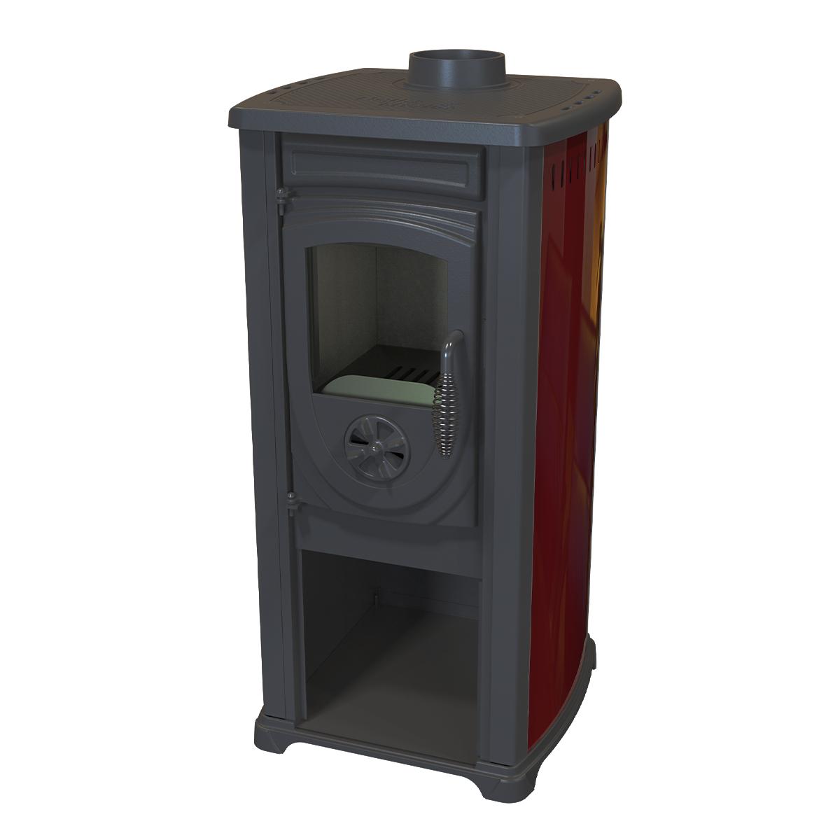 Kaminofen Bella Thalia Okta 3,9 kW - Korpus: Schwarz / Bordeaux
