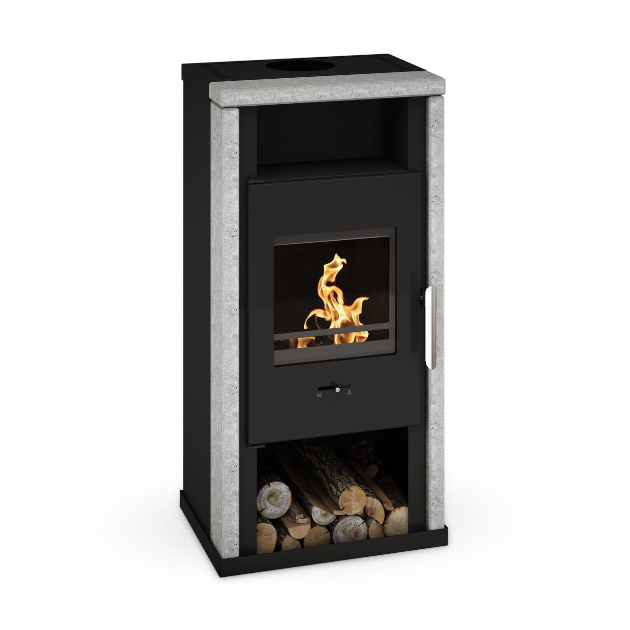 Kaminofen Wamsler Yuna 6 kW - Ausführung: Schwarz Naturstein