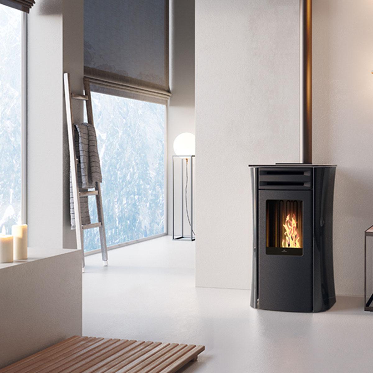 Pelletofen Edilkamin Dania Air Tight Plus 8 kW - Ausführung: Schwarz