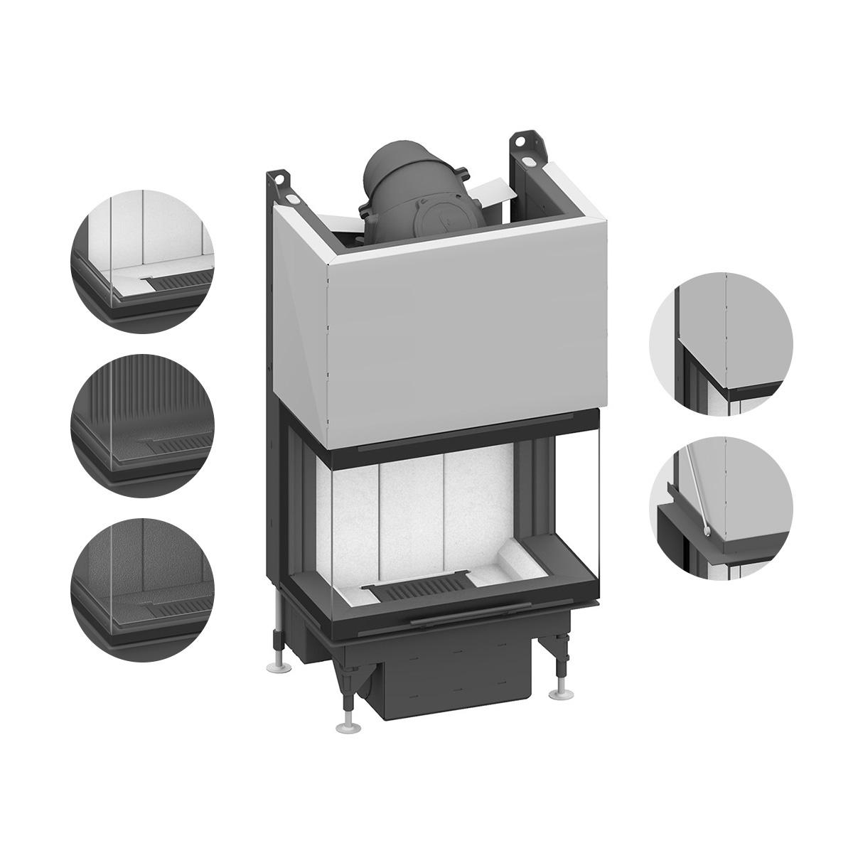 Kamineinsatz Schmid Ekko U 67(34) h evo mit 6,8 kW