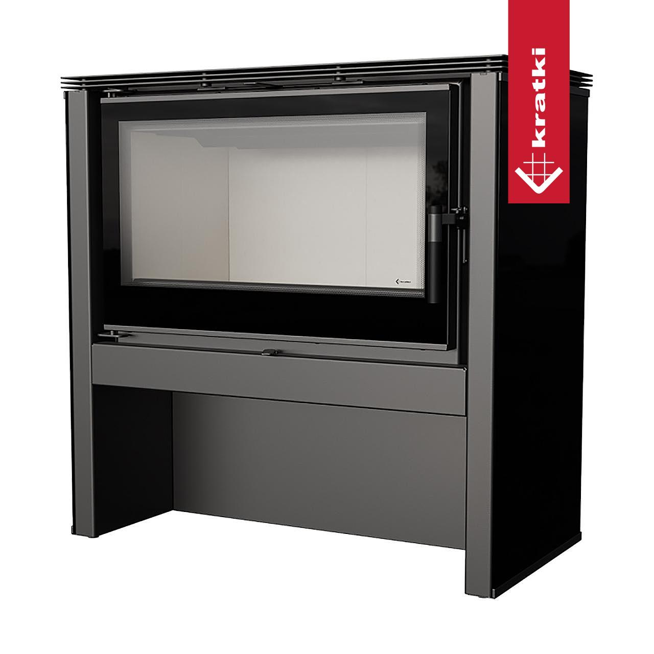 Kaminofen Kratki JUNO/12, 12 kW - Seitenverkleidung: Schwarz