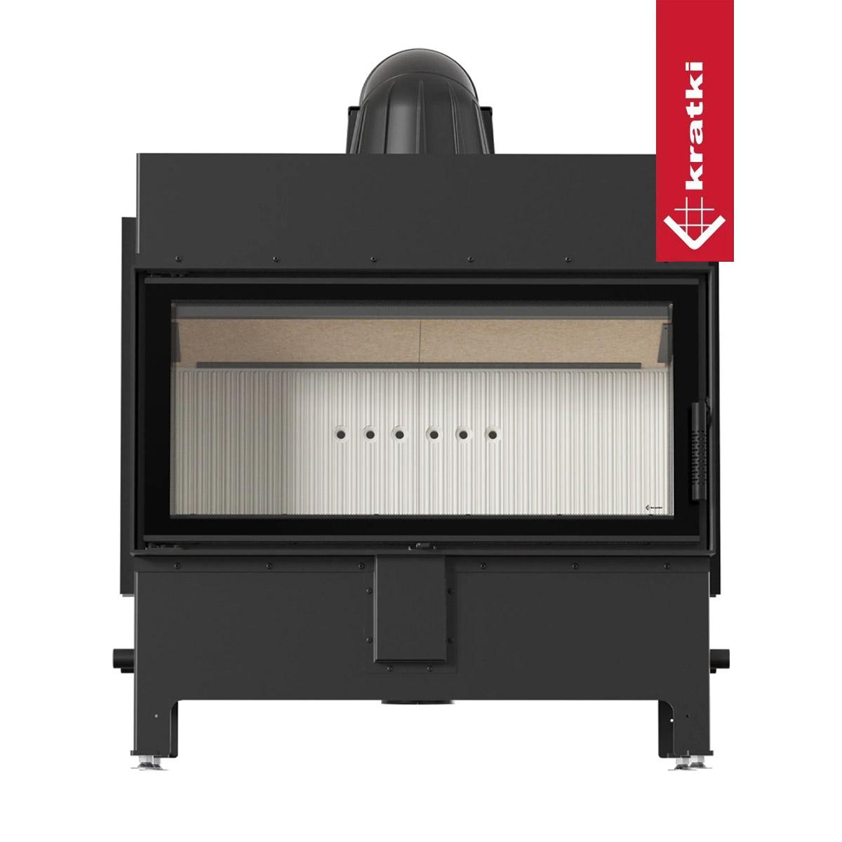 Kamineinsatz Kratki LUCY/16/NEW 16 kW - Feuerraumauskleidung: weiß - Tür selbstschließend: ja