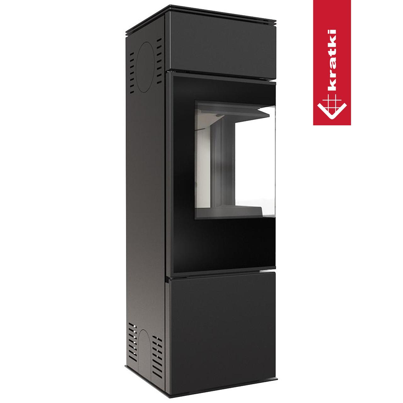 Kaminofen Kratki REN/S 7 kW - Ausführung: Weiß - Version: Ecke links - Tür selbstschließend: ja