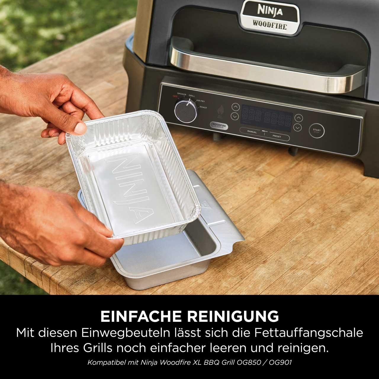 Ninja Woodfire XL Fettauffangschale, 10er-Set Aluschalen Tropfschalen