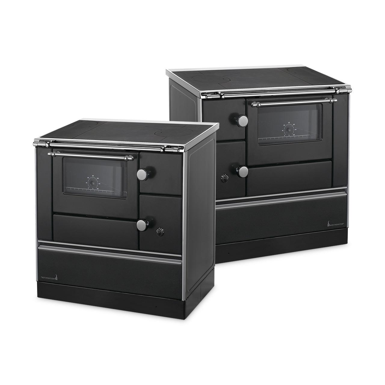 Holzherd Wamsler Westminster K 176 A 90 Schwarz 5 kW - Ausführung: Schwarz, Bratrohr und Rauchrohranschluss Rechts