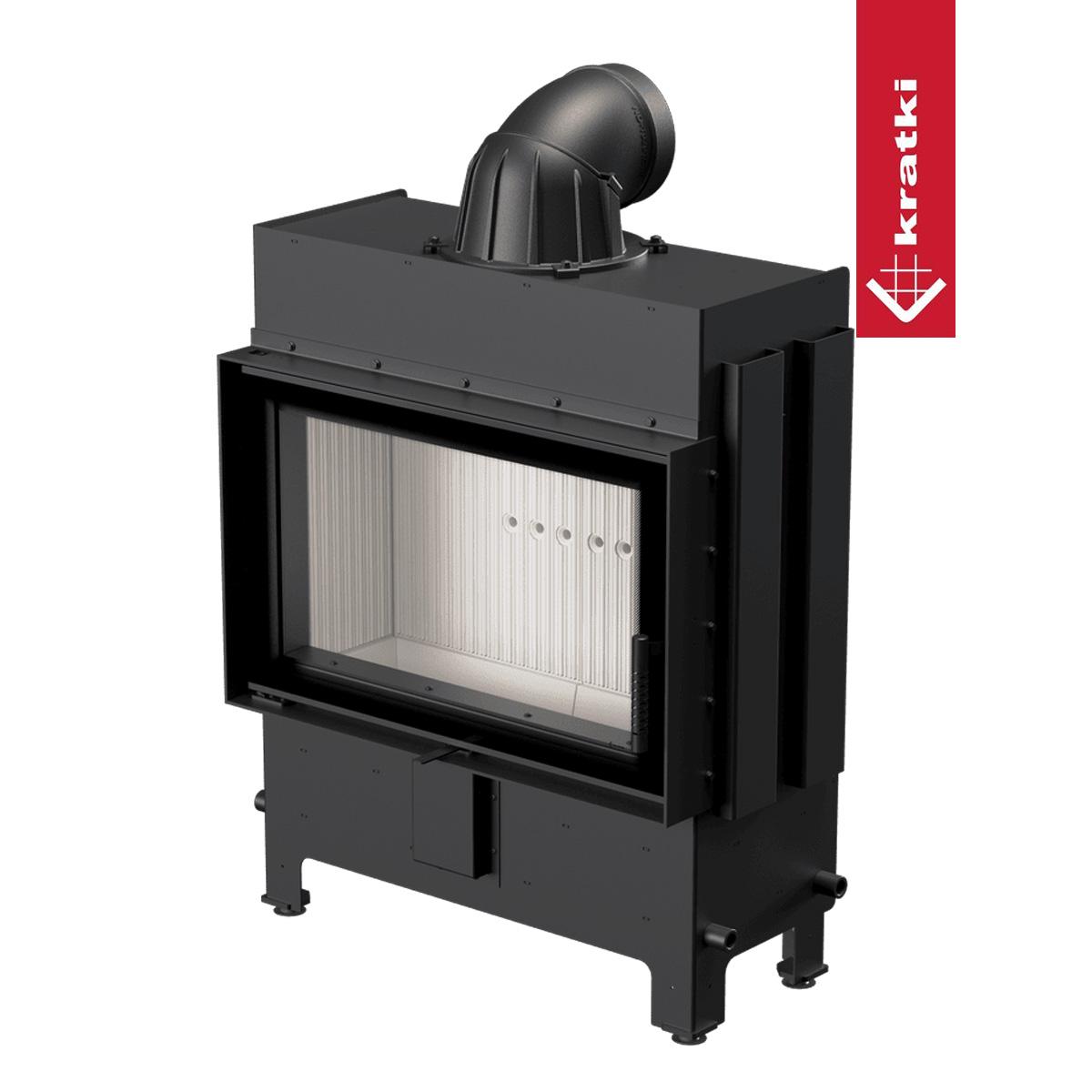 Kamineinsatz Kratki LUCY/14/SLIM/NEW mit 10 kW - Feuerraumauskleidung: weiß - Tür selbstschließend: nein