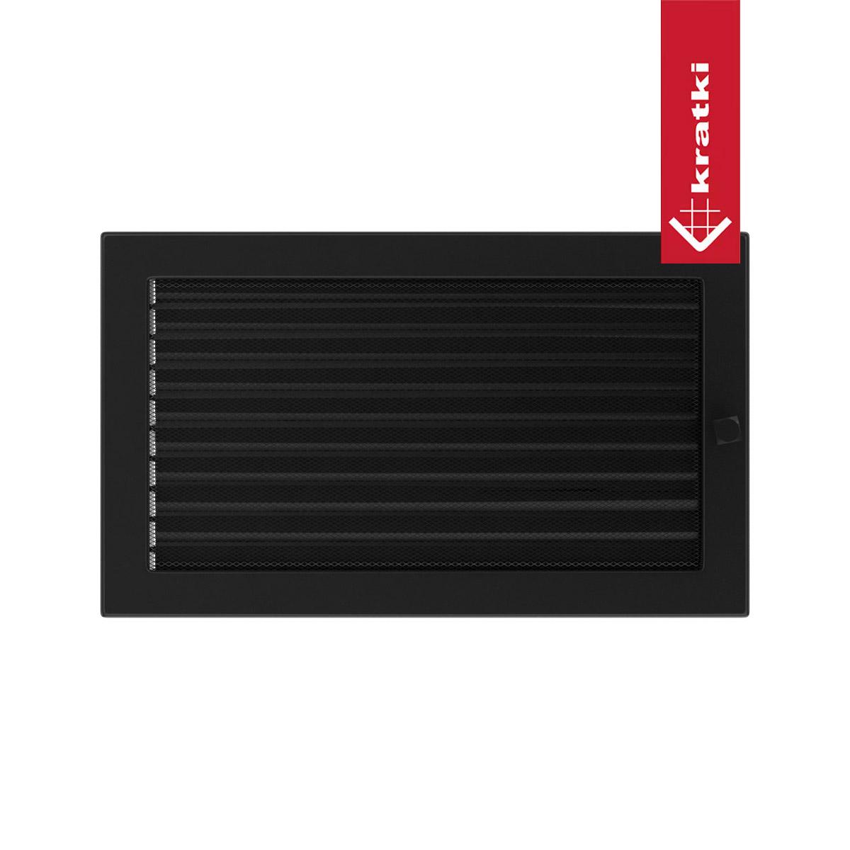 Kratki Warmluftgitter rechteckig - Größe: 22 x 37 cm - Farbe: schwarz