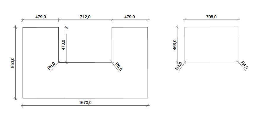 Vorlegeplatte U10, 152 x 95 cm