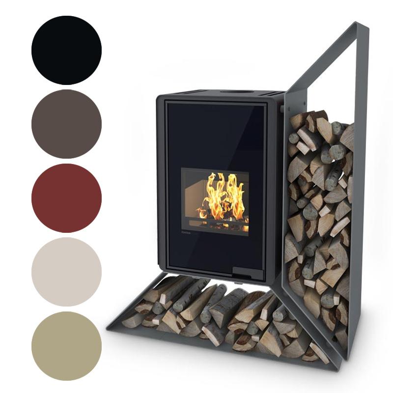 Kaminofen HS Flamingo Deluxe Kampa R 9 kW - Farbe: Schwarz