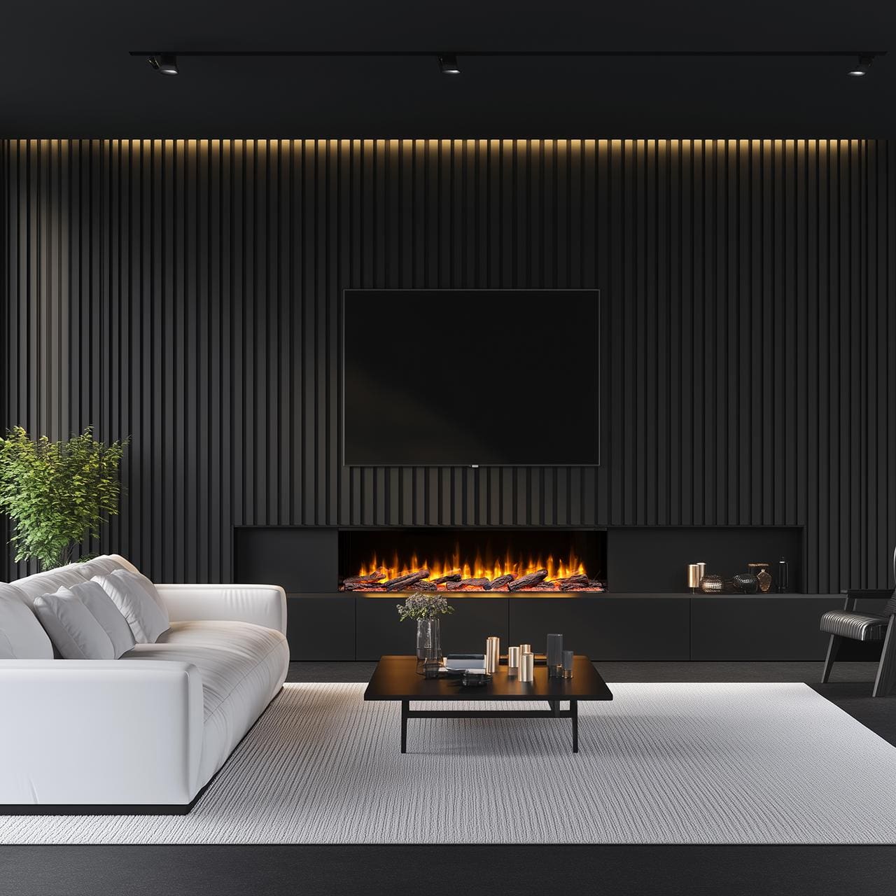Dimplex Ignite Ultra 74 Elektrokamin - 3-seitiger Panorama-Einbau mit Optiflame-Technologie, App-Steuerung und Soundeffekt