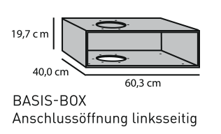 Basis-Box, Breite 60,3 cm, Farbton schwarz, Anschlussöffnungen links