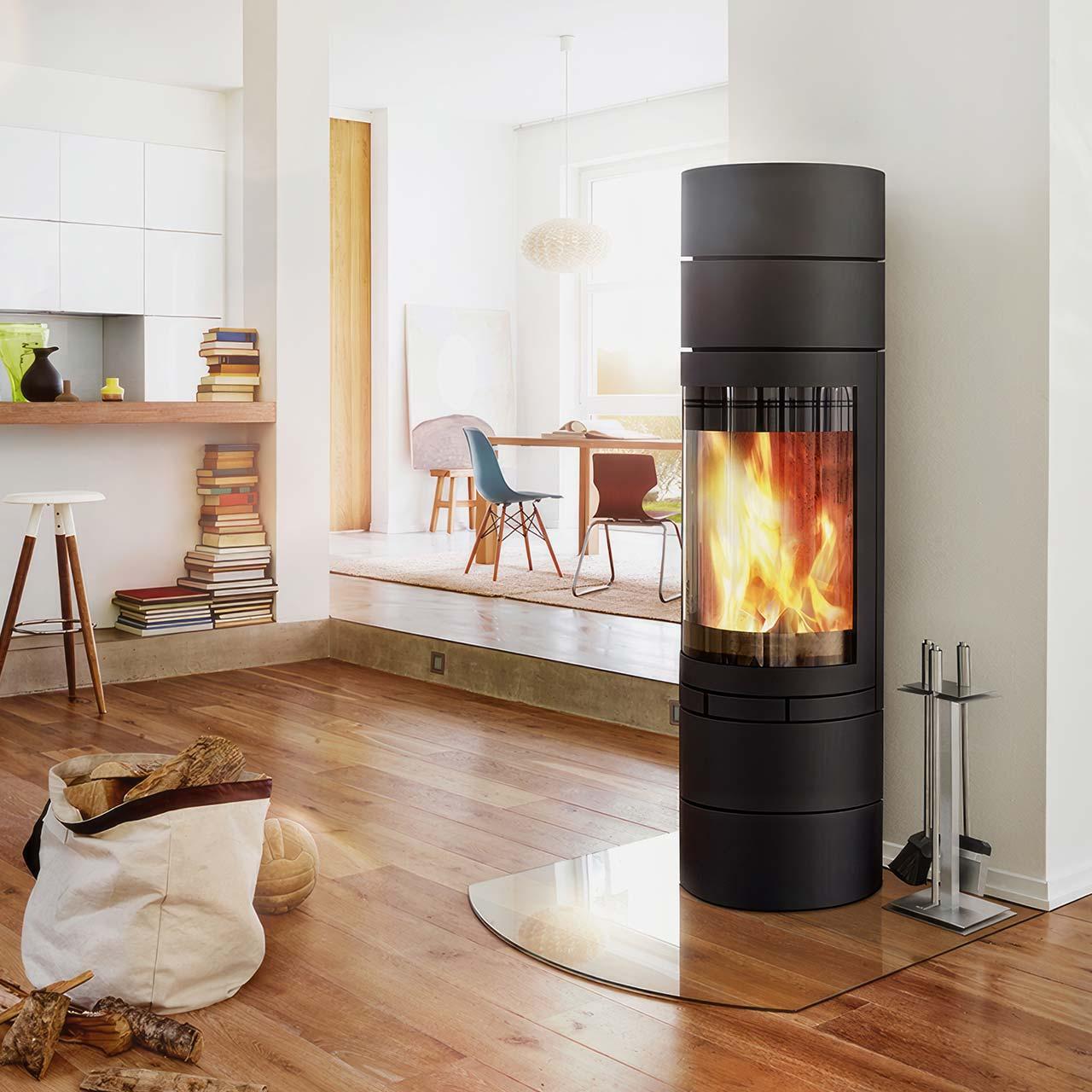 Kaminofen Skantherm Elements Rund 2.0, 6,7 kW - Ausführung: Elements Rund 2.0, RLU, Brennkammer feststehend