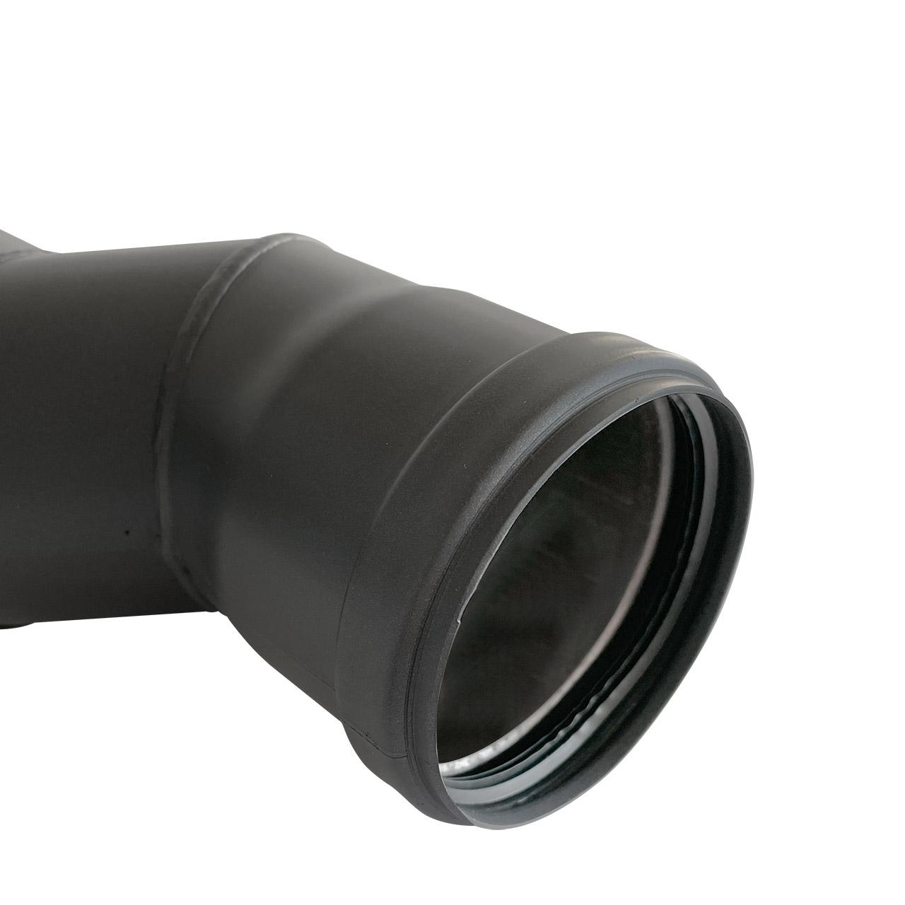 Pelletofenrohr Versatzbogen DN 80 mm Schwarz 40 mm S-Bogen