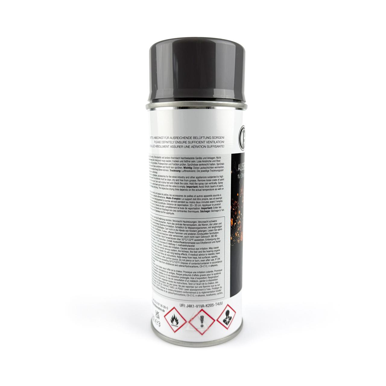 Senotherm Ofenspray Gussgrau hitzebeständiger Ofen, Lack Farbe Spray