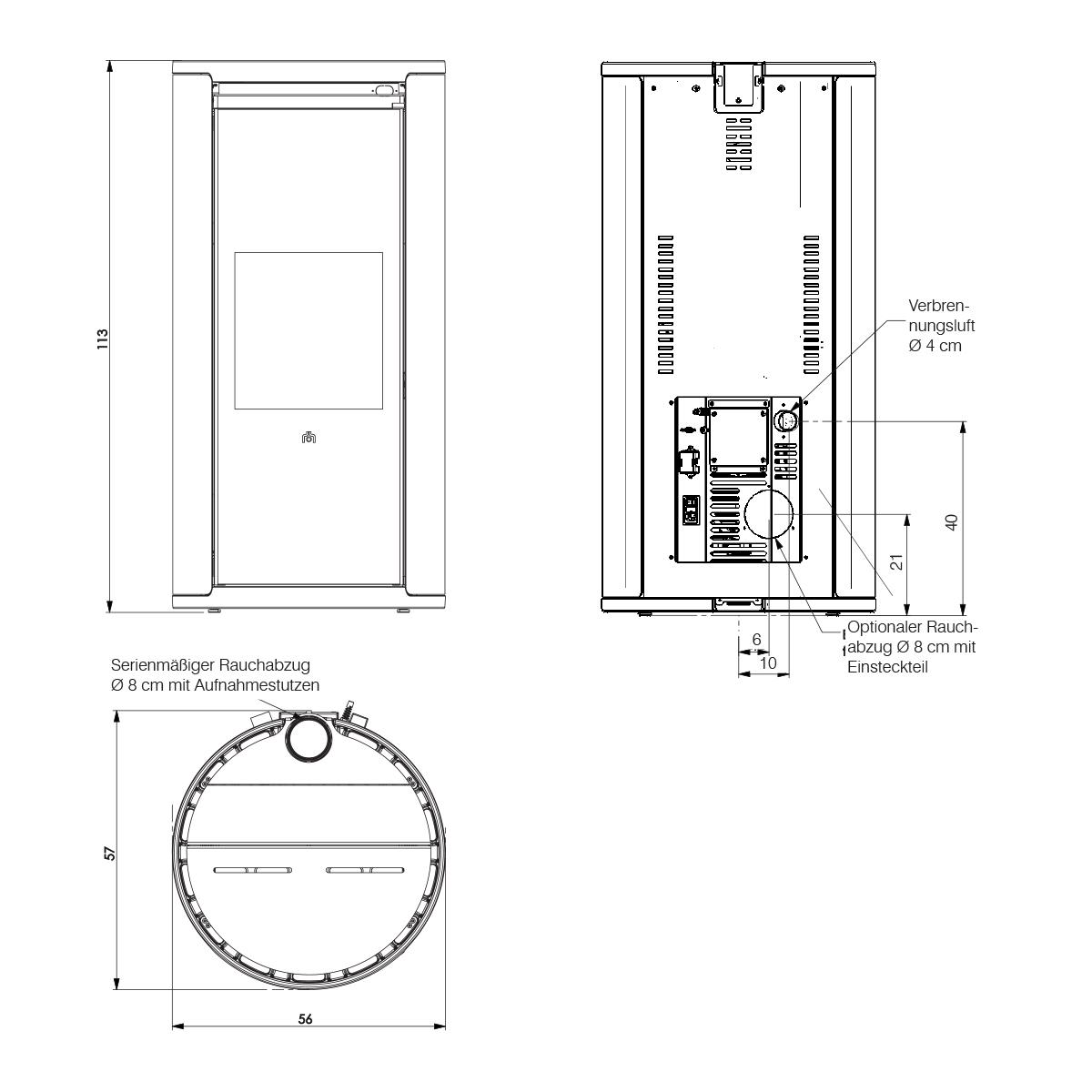 Pelletofen Edilkamin Evia 8 7,9 kW - Ausführung: Bronze