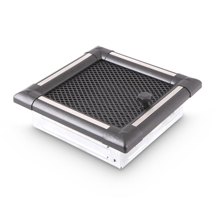 Warmluftgitter 20x20 cm Kamin Lüftungsgitter Ofen Gitter Graphit Inox