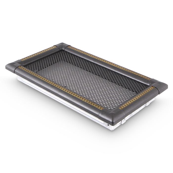 Kaltluftgitter 20x35 cm Graphit Messing Kamin Lüftungsgitter Ofen Gitter