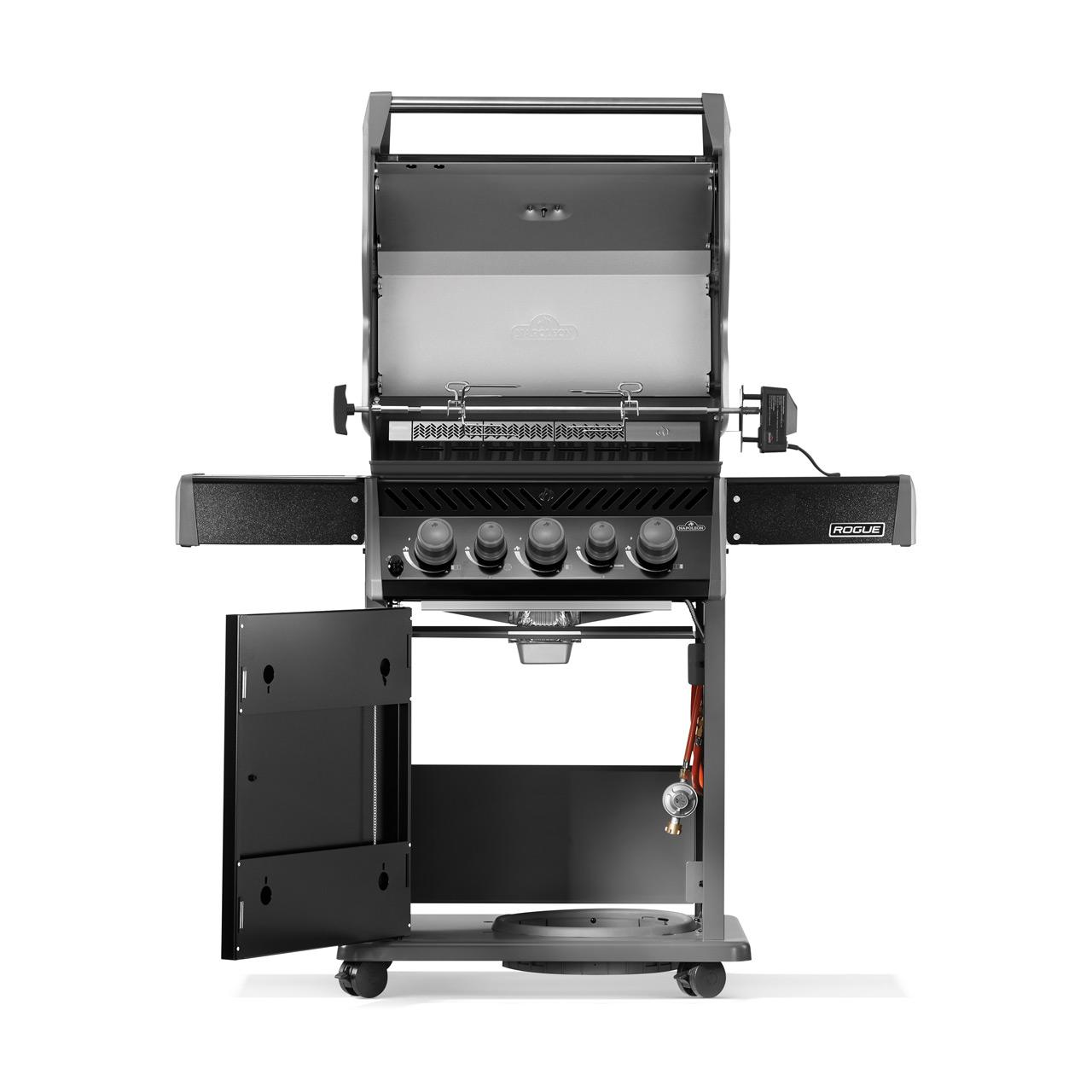 Gasgrill Napoleon Rogue RB425 Schwarz, mit Heck- und Seitenbrenner, inkl. Drehspieß (2026)