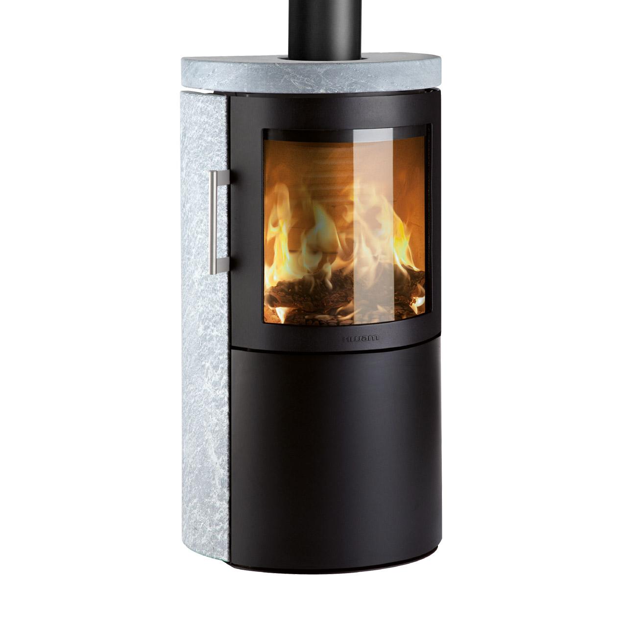 Kaminofen HWAM 3420c Autopilot Speckstein, Korpus Schwarz & Abgang Oben