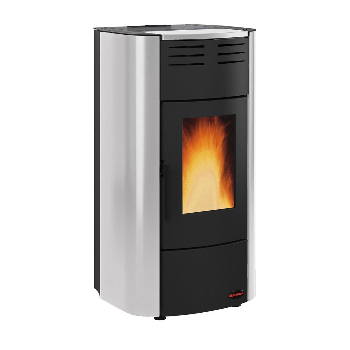 Pelletofen wasserführend Extraflame Raffaella Idro H15 5.0.16 mit 19 kW - Verkleidung: grigio luce