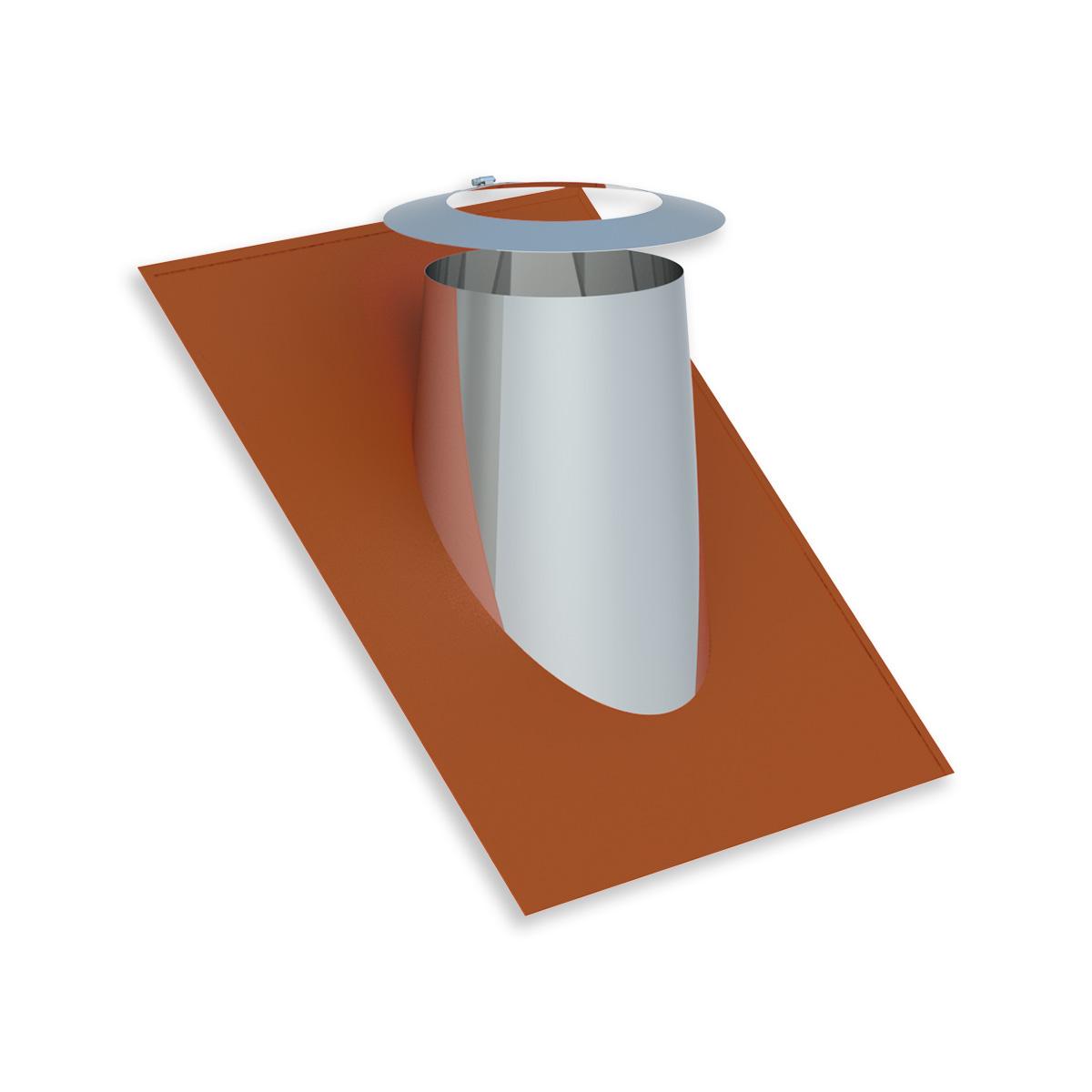 Jeremias DW Dachdurchführung mit Elastomerrand und Wetterkragen - Dachneigung: 26-35° - Ausführung: ziegelrot - für Schornstein-Innendurchmesser: 180mm