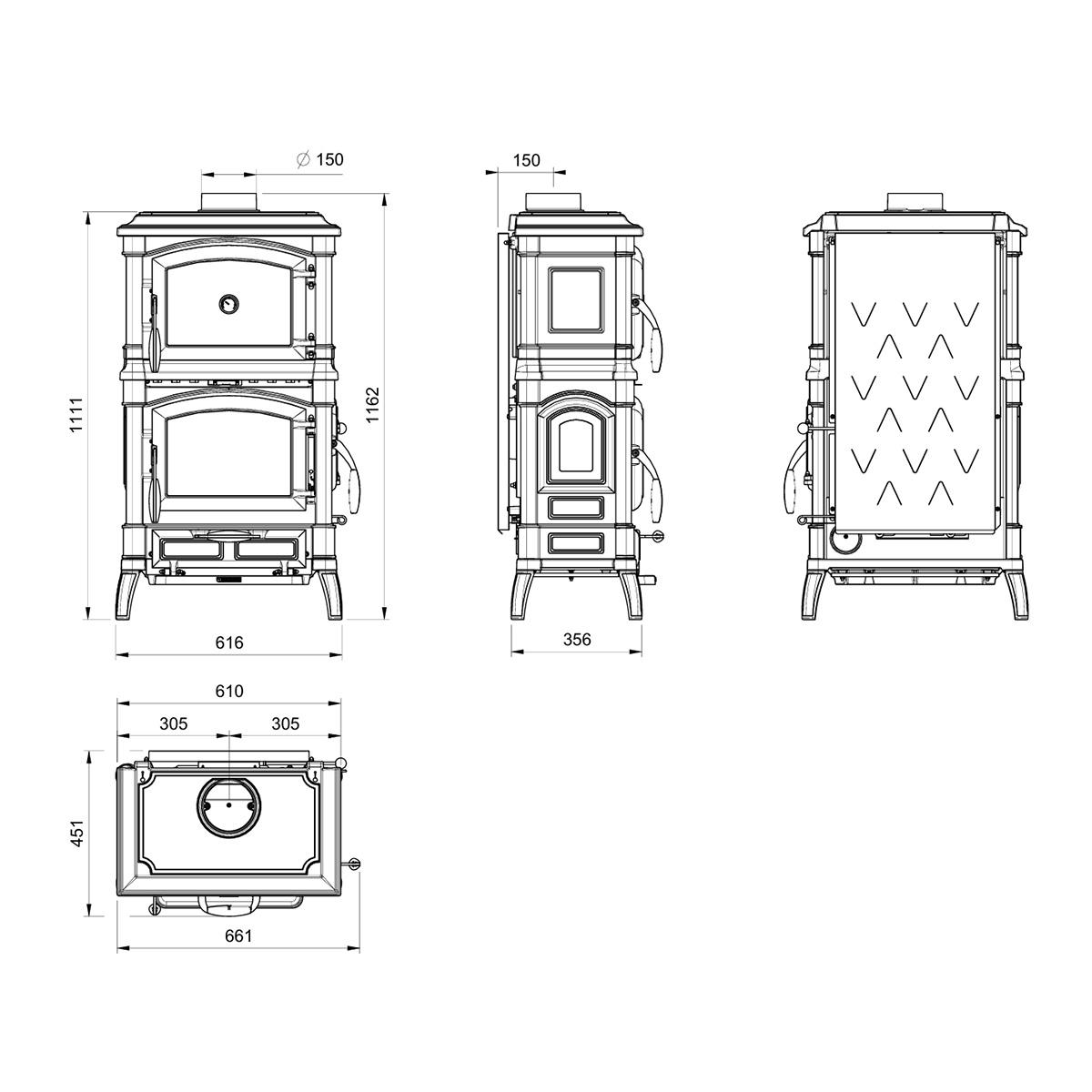 Kaminofen La Nordica Isetta Forno mit 8,2 kW