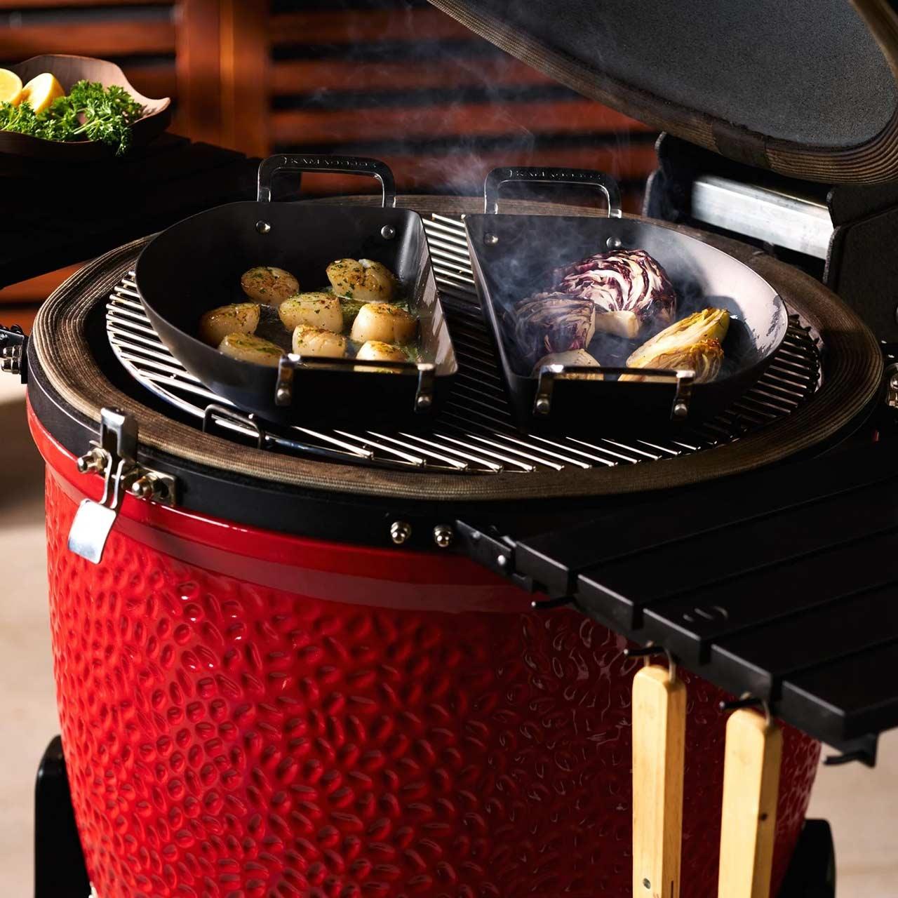 Grillzubehör Kamado Joe Karbon Steel Wok Grillpfannen-Set in Halbmondform