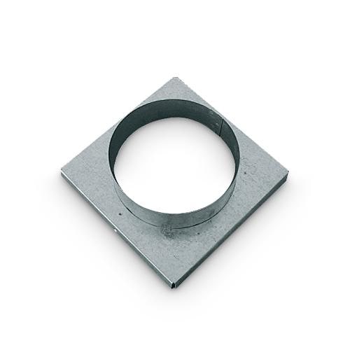 Stutzenblech für Warm Kalt und Außen Luftgitter 16x16 cm DN 120 mm