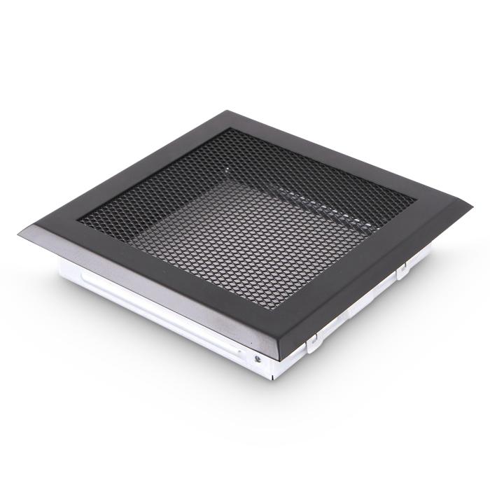 Kaltluftgitter 19x19 cm Kamin Lüftungsgitter Ofen Gitter Schwarz Matt