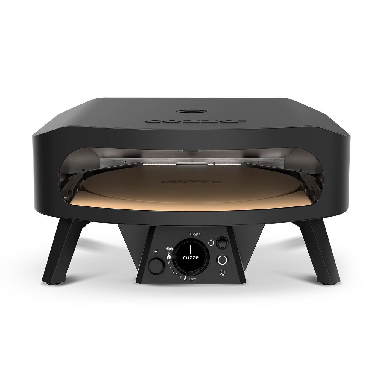 Gas Pizzaofen Cozze 17 Zoll Classic Rotate Black Edition, 50 mBar inkl. drehbarem Pizzastein & Hitzeschild