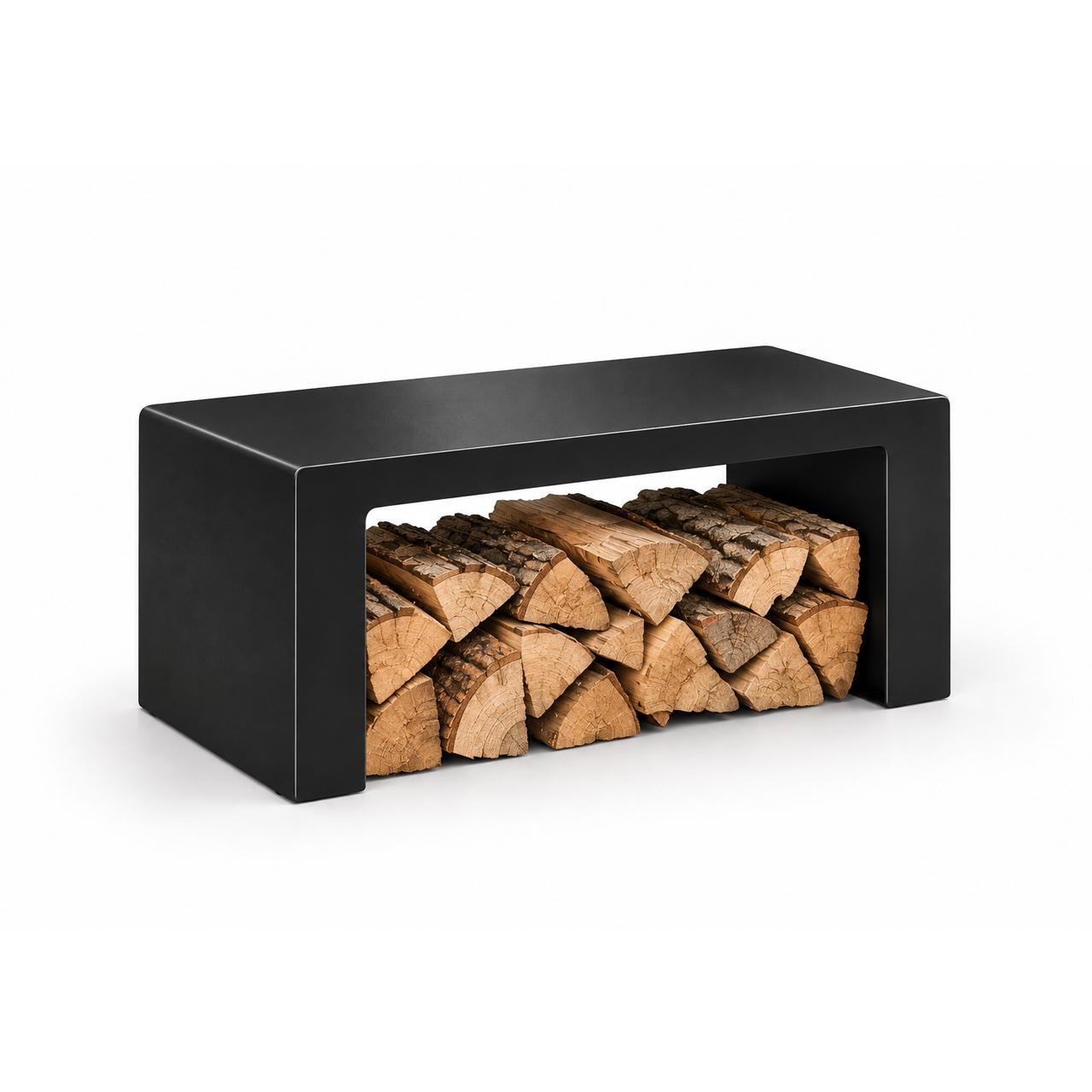 A.Caminetti Seitenbank & Holzlagerfach U-Form