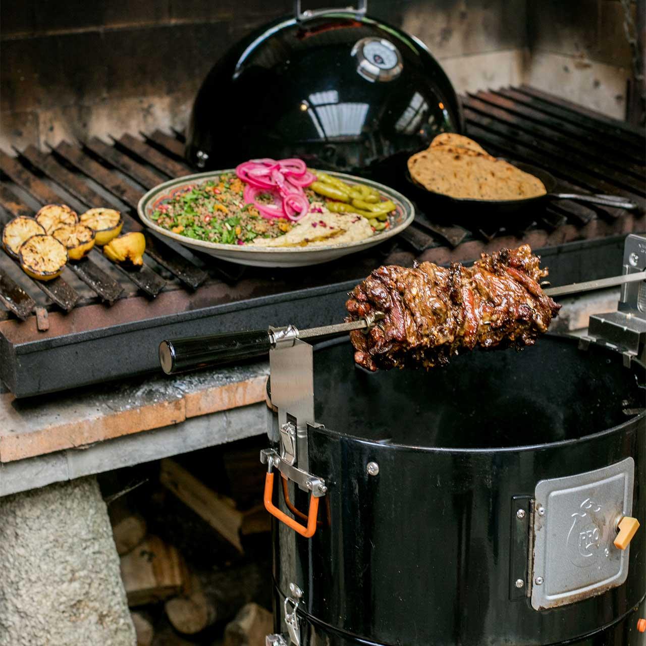 Drehspieß für ProQ Ranger & Frontier BBQ Smoker, Holzkohlegrill