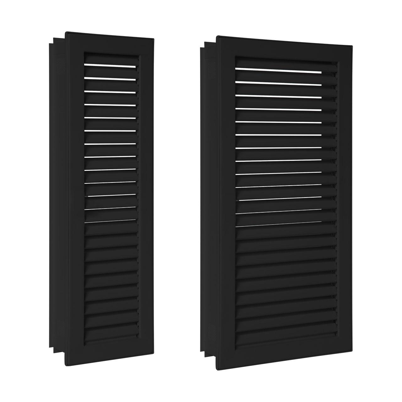 Lüftungsgitter CB-Tec Kaltluftgitter hochkant putzbündig Schwarz - Ausführung: 15x35 cm