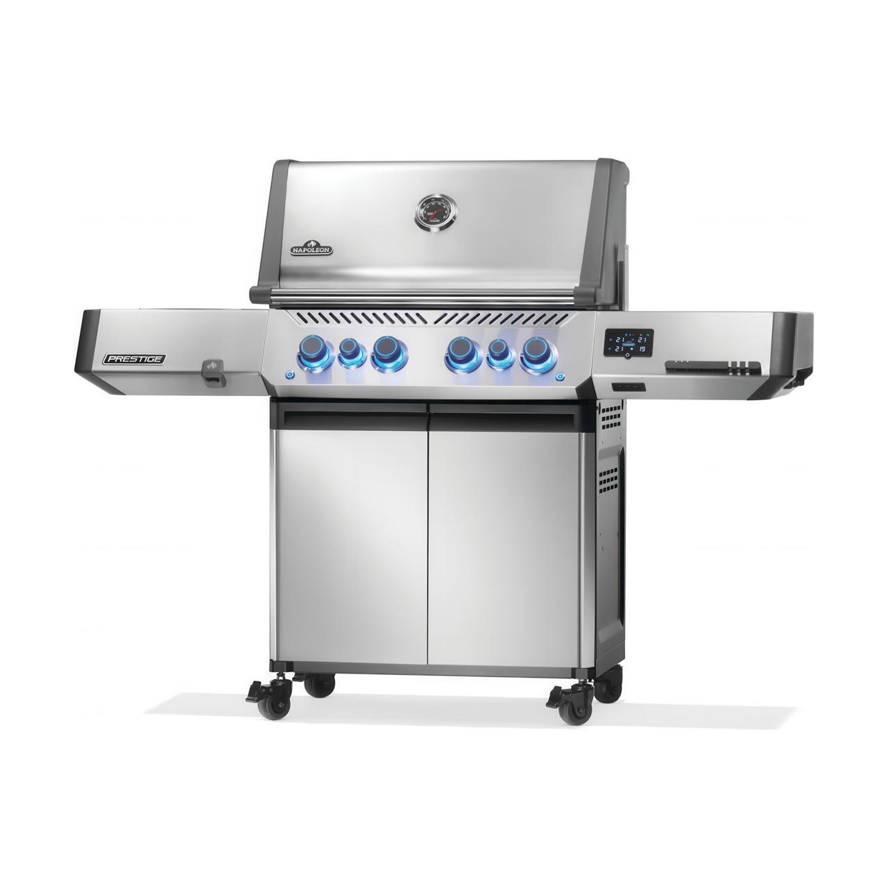 Gasgrill Napoleon Prestige 500 Connected Edelstahl mit SIZZLE ZONE und Heckbrenner (2026) Bundle inkl. 2 Unterschränke