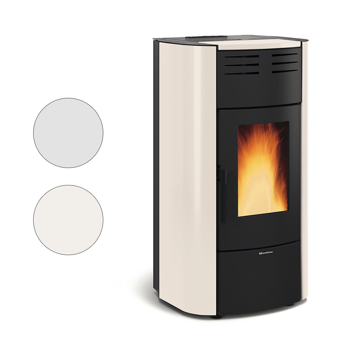 Pelletofen wasserführend Extraflame Raffaella Idro H18 5.0.16 mit 23,6 kW - Verkleidung: elfenbein