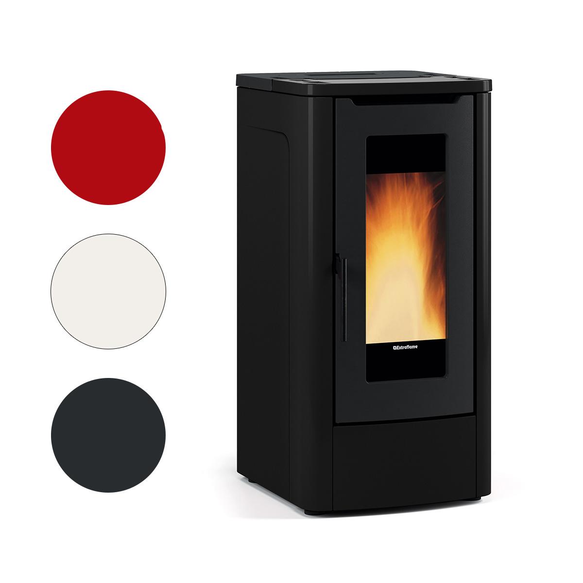 Pelletofen Extraflame Teorema Plus AD mit 12 kW - Verkleidung: schwarz