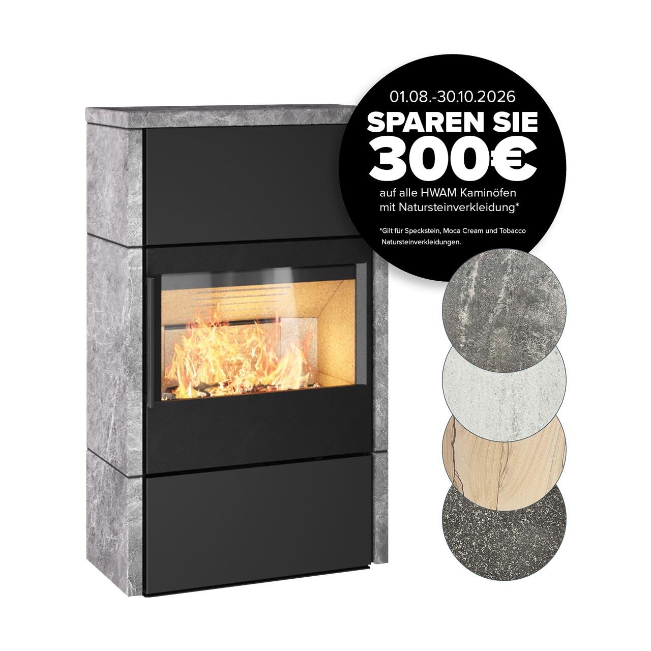 Kaminofen HWAM 5460 SmartControl Naturstein 6,1 kW