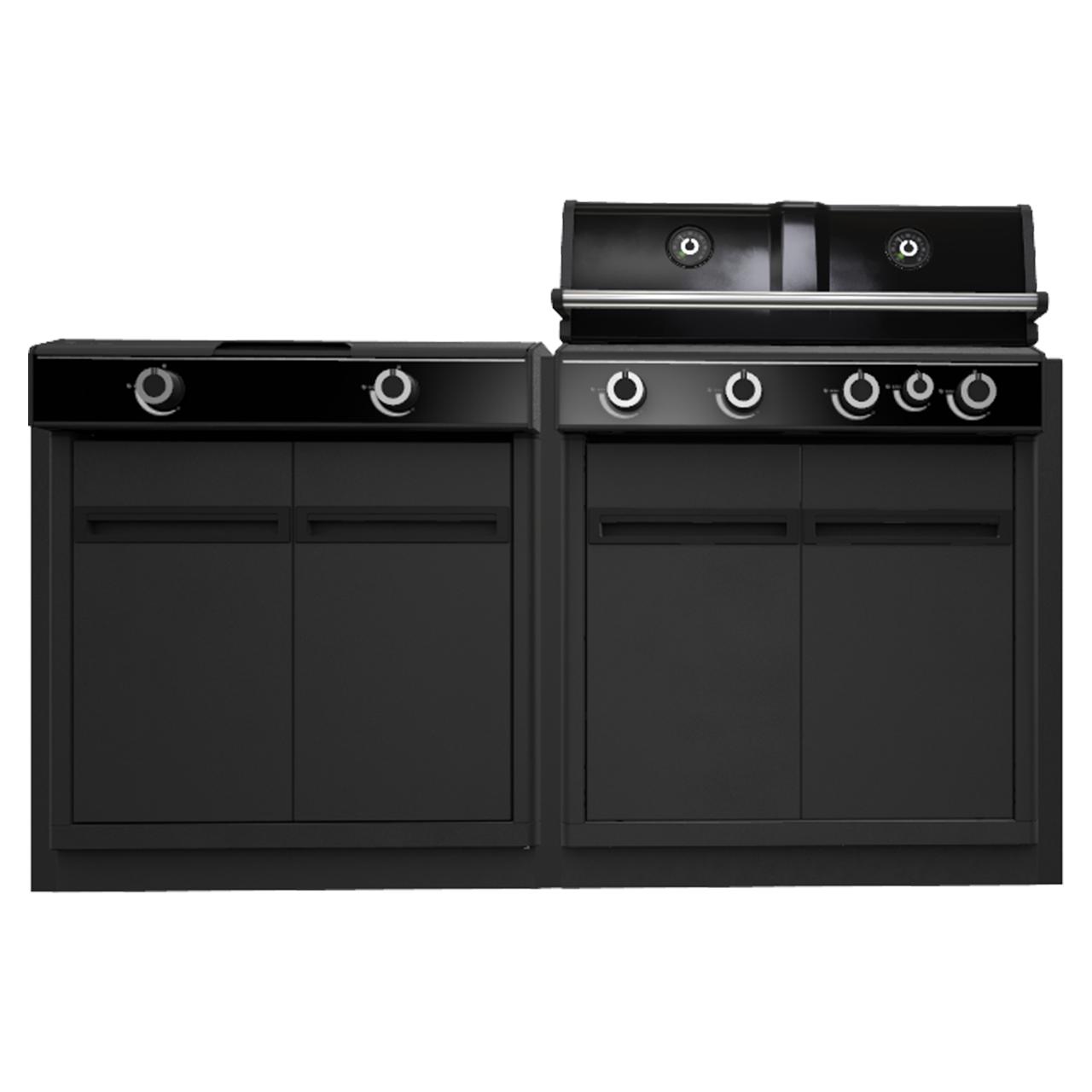 Outdoorchef Heat Outdoorküche X-415 mit Blazing und Cooking Zone X-245 inkl.  Sockelblende