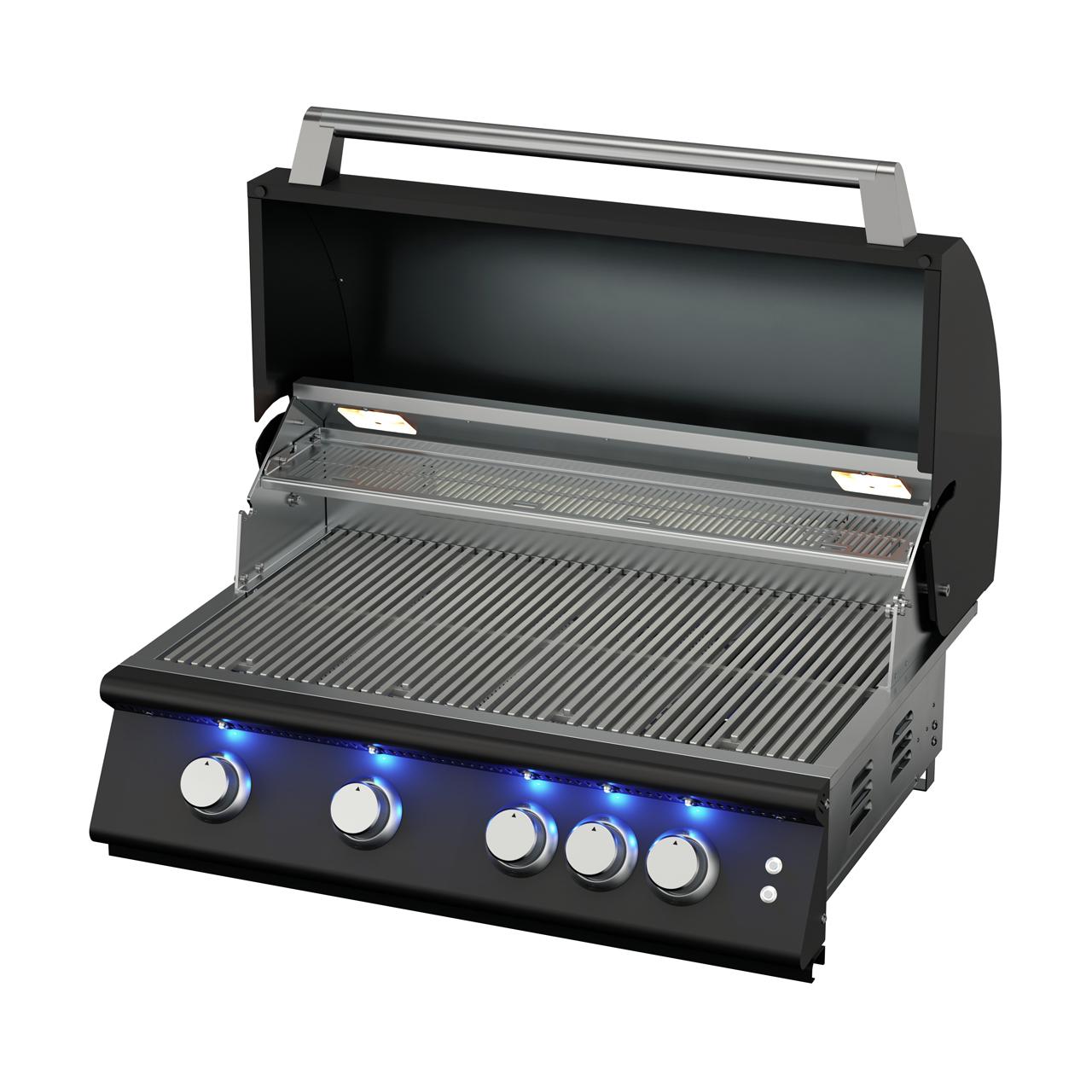 Gasgrill Einbaugrillaufsatz vivandio fyre X mattschwarz - Ausführung: S Gen2 (4x Edelstahlguss) - Konfiguration: 1x Keramik Rest V4A
