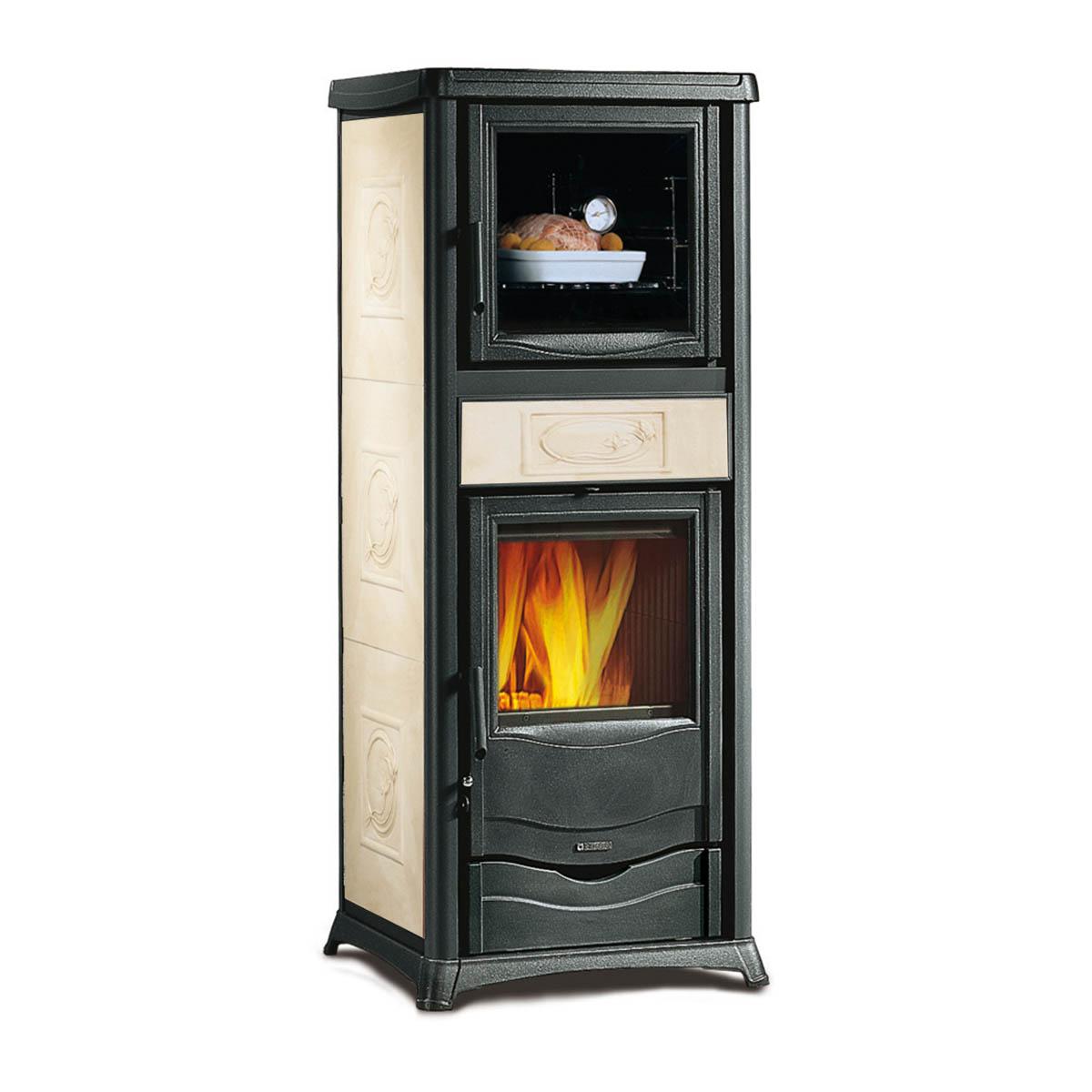 Kaminofen La Nordica Rossella plus Forno.165 mit 9,4 kW - Verkleidung: Keramik panna