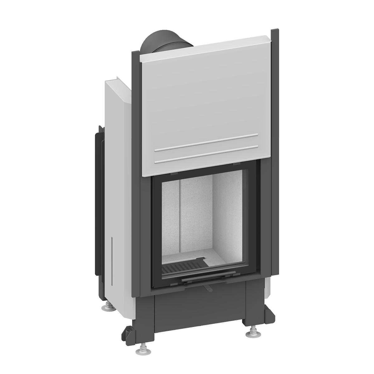 Kamineinsatz Schmid Lina 45 h mit 7 kW - Brennraumauskleidung: Schamotte Weiß - Türhöhe: 51 cm - modulares Blendrahmensystem: nein