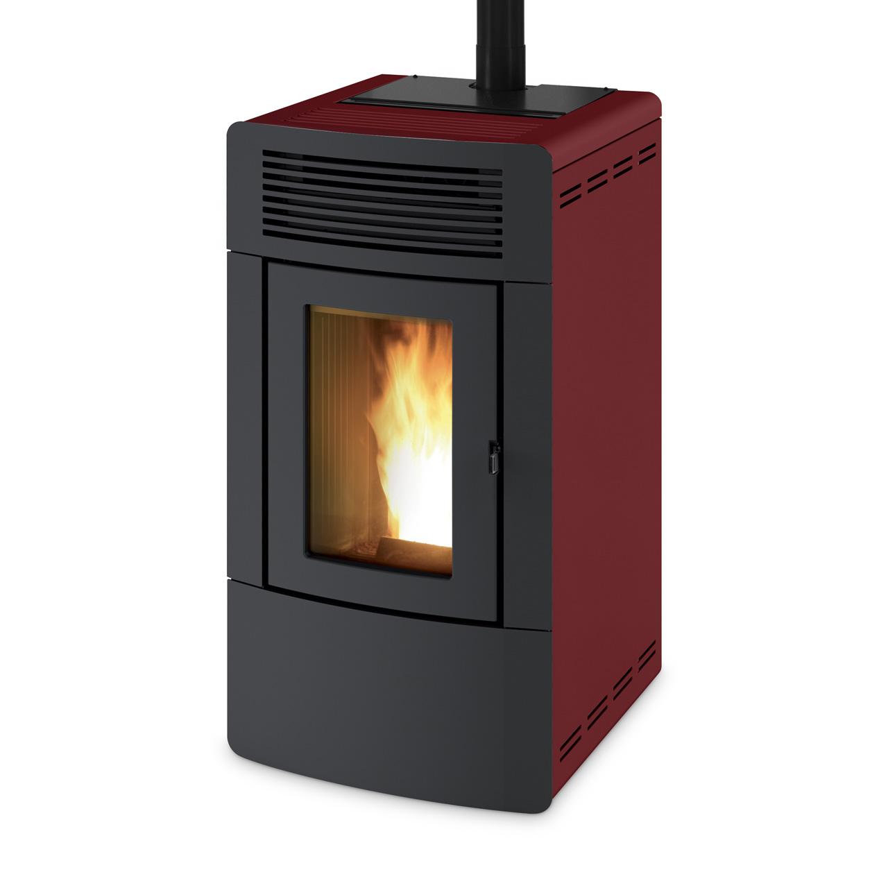 Pelletofen RED Malva Multiair 10 UP! S1 10 kW - Ausführung: Bordeaux