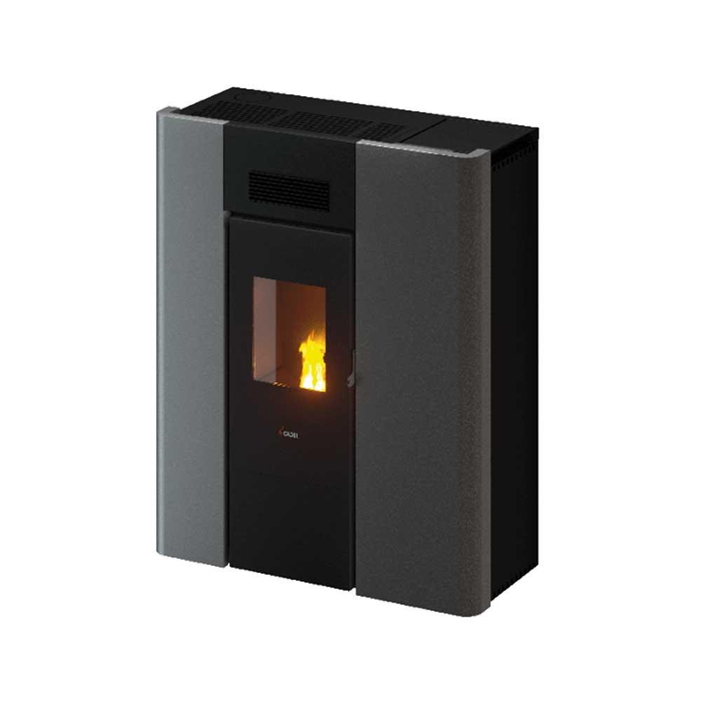 Pelletofen wasserführend Cadel Maya Idro 24  - Ausführung: Stahl/Titanium