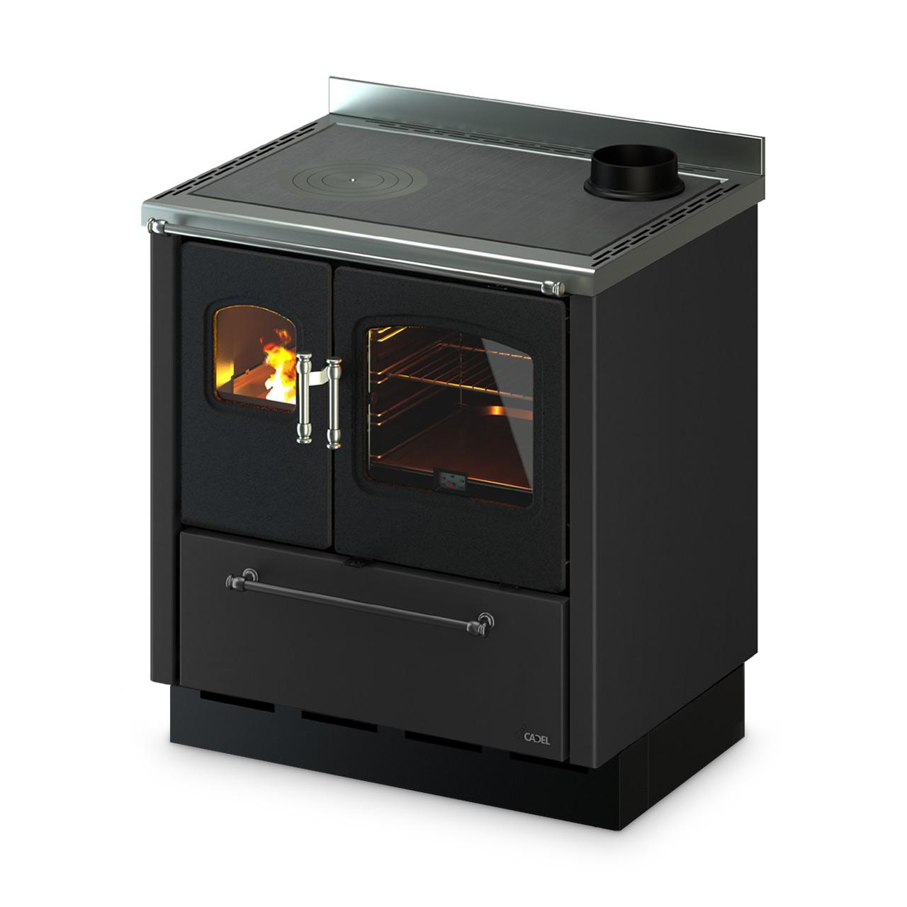 Holzherd Cadel Smart 80 7,5 kW - Ausführung: Stahl/Anthrazit