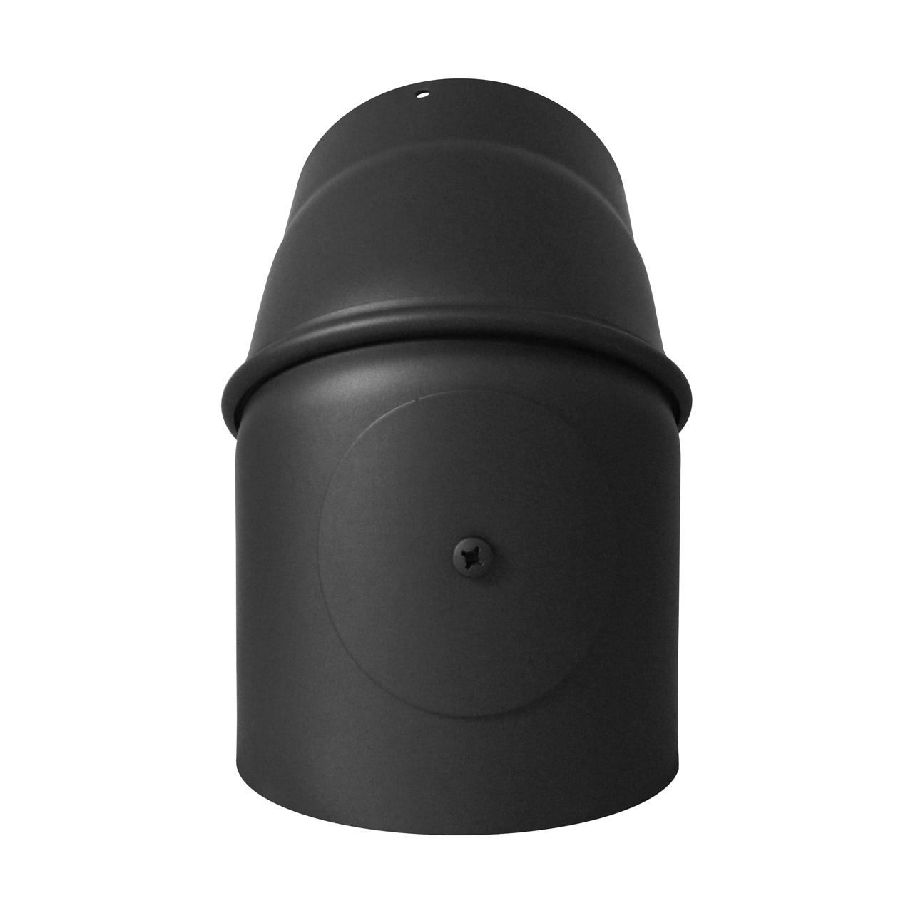 Ofenrohr Bogen DN 150 mm 0-45 Grad mit Tür Schwarz