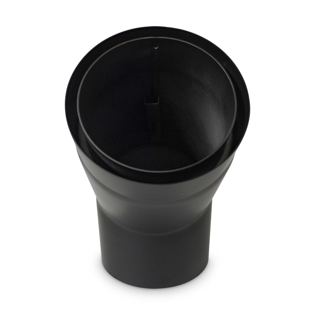 Doppelwandiges Ofenrohr Bogen 45 Grad mit Tür DN 150 mm Schwarz (Izoker)