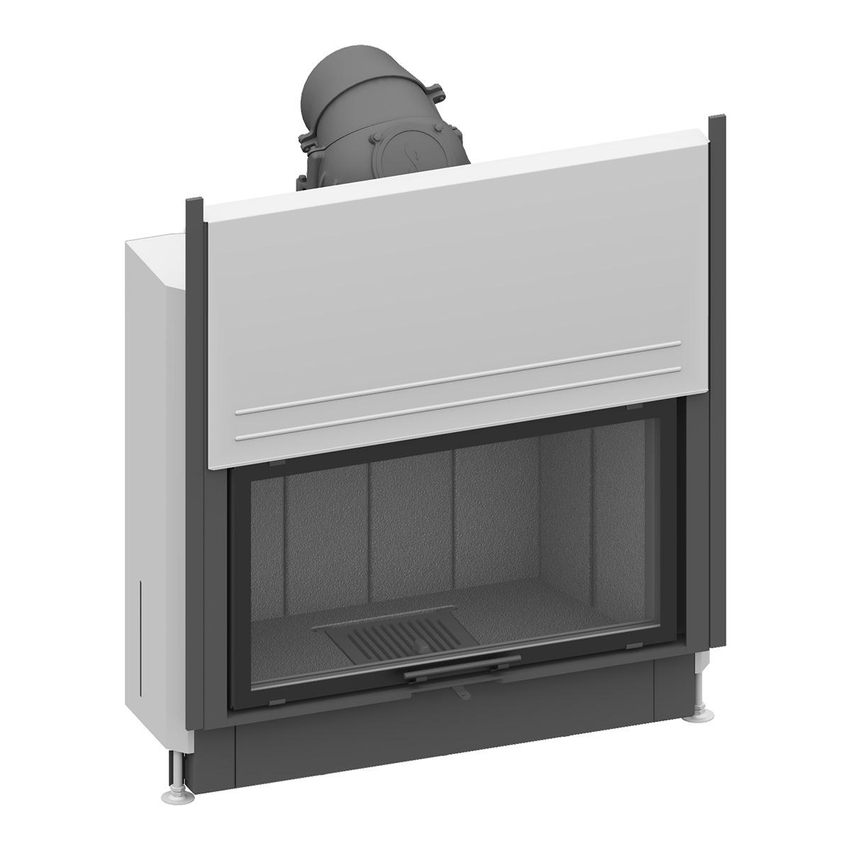 Kamineinsatz Schmid Lina 87 h mit 10 kW - Türhöhe: 57 cm - Brennraumauskleidung: Schamotte Anthrazit - modulares Blendrahmensystem: nein